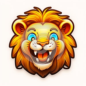 Happy face 3d lion emoji