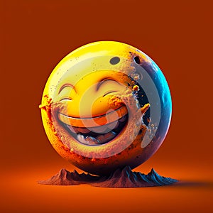 Happy face 3d moon emoji