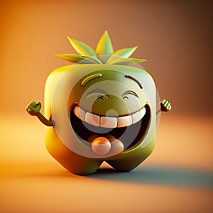 Happy face 3d Weed emoji