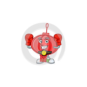 Happy Face Boxing chinese lampion cartoon character design