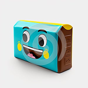 Happy face chocolate candy bar emoji 3D