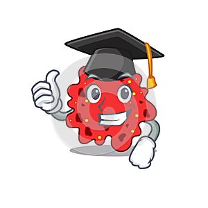 Happy face of streptococcus pneumoniae in black graduation hat for the ceremony