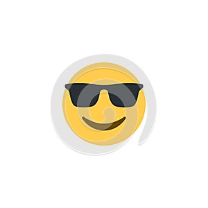 Happy face with sunglasses icon illustration emoji