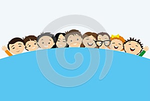 Happy faces of children.