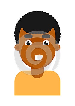 Happy facial expression of black boy avatar