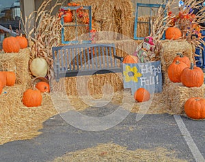 Happy Fall at the pumpkin patch in Ontario, Malheur County, Oregon photo
