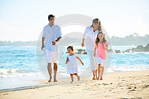 Happy Family on the Beach