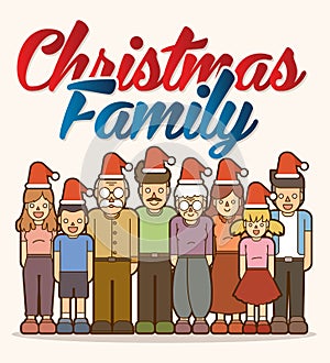 Happy Family, Christmas family  cartoon graphic vector