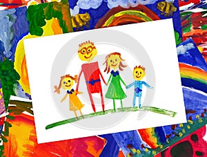 Happy family with collage