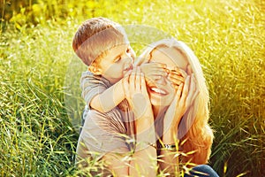 Happy family concept. Happy Mother and her child son. photo