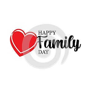 Happy Family Day! Excellent gift card. Fashionable calligraphy. Vector illustration on white background. Elements for design. -