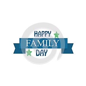 Happy Family Day! Excellent gift card. Fashionable calligraphy. Vector illustration on white background. Elements for design. -