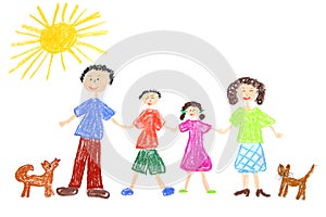 Happy family drawing