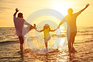 Happy family enjoy summer vacation