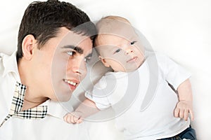 Happy family - father and baby