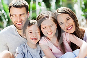 Happy family of four