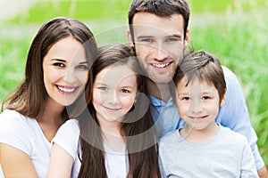 Happy family of four