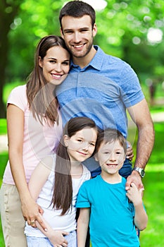 Happy family of four