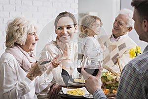 Happy family gathering photo