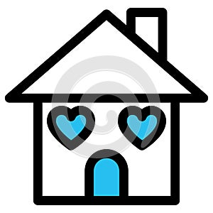 Happy family, happy home fill vector icon which can easily modify or edit