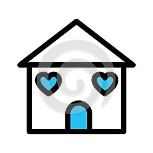 Happy family, happy home fill vector icon which can easily modify or edit