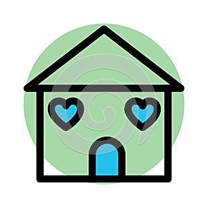 Happy family, happy home fill vector icon which can easily modify or edit