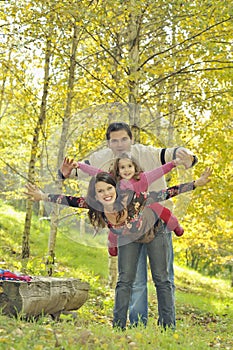 Happy family having fun