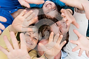 Happy family having fun at outdoors