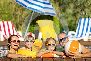 Happy family having fun on summer vacation