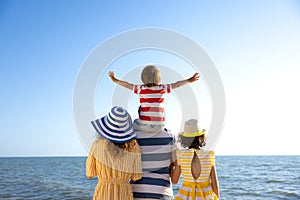 Happy family having fun on summer vacation