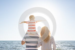 Happy family having fun on summer vacation