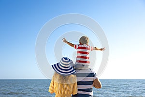 Happy family having fun on summer vacation