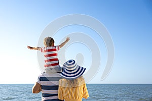 Happy family having fun on summer vacation