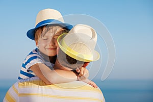 Happy family having fun on summer vacation