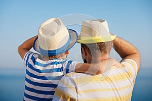 Happy family having fun on summer vacation