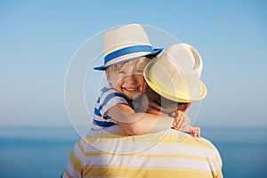 Happy family having fun on summer vacation