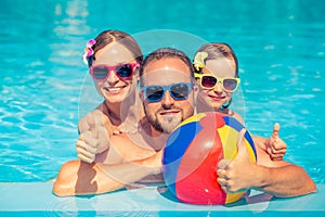 Happy family having fun on summer vacation