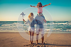 Happy family having fun on summer vacation