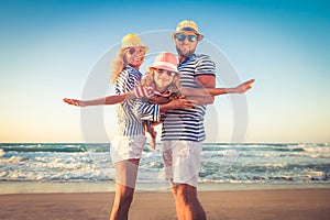 Happy family having fun on summer vacation