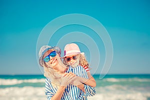 Happy family having fun on summer vacation