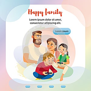 Happy Family Home Activity Web Banner Template