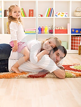 Happy family with a kid