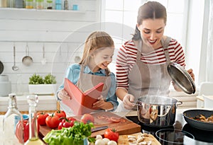 Happy family in the kitchen