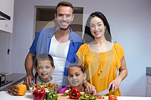 Happy family in the kitchen