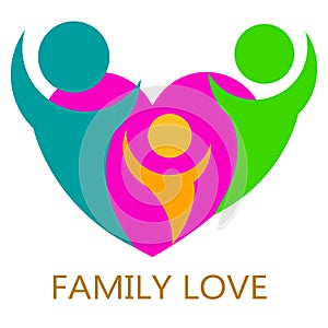 Happy family logo on white background