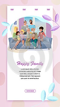 Happy Family Meeting Cartoon Vector Web Banner