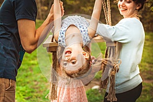 Happy family outdoors