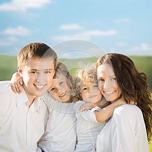 Happy family outdoors