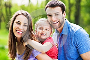 Happy family outdoors