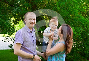 Happy family outdoors